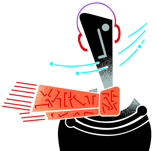 illustrated man with scarf and headphones