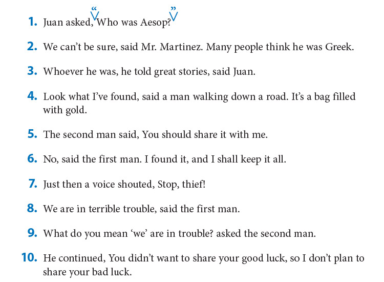 Insert quotation marks.