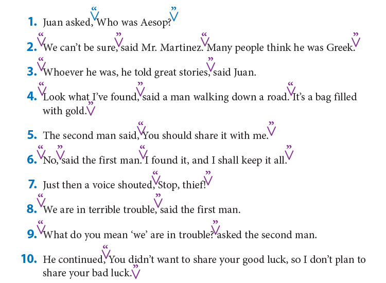 Insert quotation marks.