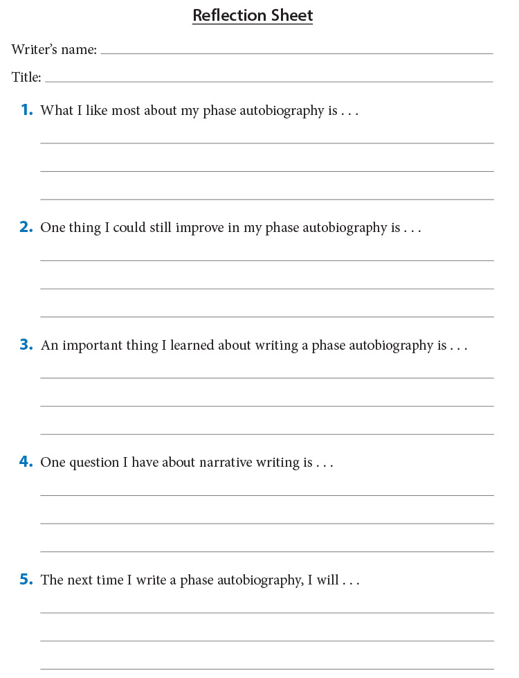 Writing Reflection Sheet