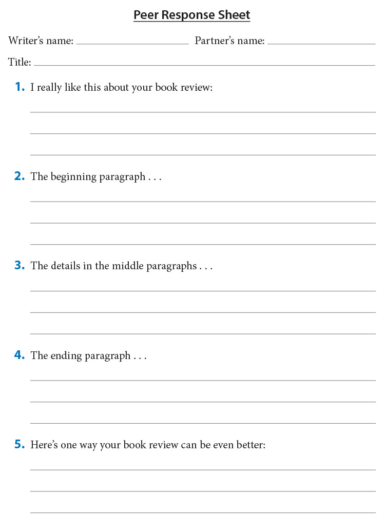 Peer Response Sheet