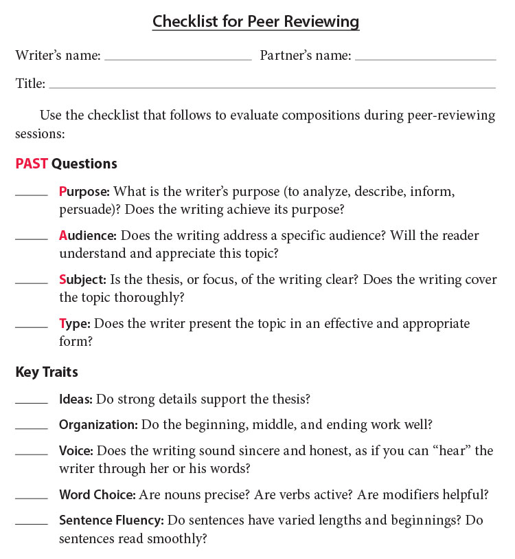 Peer Response Sheet